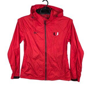 Mens Nike Red Storm FIT Windbreaker Full Zip Jacket Packable Hood Polyester L